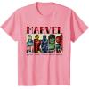 imageMarvel Avengers and SpiderMan Super Hero Real Names Retro TShirtPink