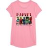 imageMarvel Avengers and SpiderMan Super Hero Real Names Retro TShirtPink
