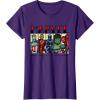 imageMarvel Avengers and SpiderMan Super Hero Real Names Retro TShirtPurple
