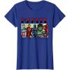 imageMarvel Avengers and SpiderMan Super Hero Real Names Retro TShirtRoyal Blue