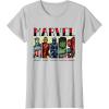 imageMarvel Avengers and SpiderMan Super Hero Real Names Retro TShirtSilver Grey