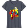 imageMarvel Comics Deadpool Minimal Face Graphic TShirtHeather Blue