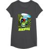 imageMarvel Comics Deadpool Neon Swirl Zombie Skull TShirtDark Heather Grey