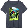 imageMarvel Comics Deadpool Neon Swirl Zombie Skull TShirtHeather Blue