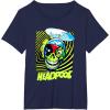 imageMarvel Comics Deadpool Neon Swirl Zombie Skull TShirtNavy Blue