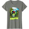 imageMarvel Comics Deadpool Neon Swirl Zombie Skull TShirtOlive Heather