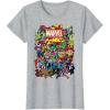 imageMarvel Comics Retro Classic Avengers Heroes Group Shot TShirtHeather Grey