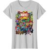 imageMarvel Comics Retro Classic Avengers Heroes Group Shot TShirtSilver Grey