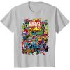 imageMarvel Comics Retro Classic Avengers Heroes Group Shot TShirtSilver Grey