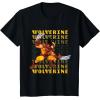 imageMarvel Cosmic Invasion Game Wolverine Retro Pixel Graphics TShirtBlack