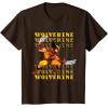 imageMarvel Cosmic Invasion Game Wolverine Retro Pixel Graphics TShirtBrown