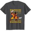 imageMarvel Cosmic Invasion Game Wolverine Retro Pixel Graphics TShirtDark Heather Grey