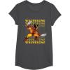 imageMarvel Cosmic Invasion Game Wolverine Retro Pixel Graphics TShirtDark Heather Grey