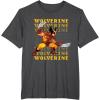 imageMarvel Cosmic Invasion Game Wolverine Retro Pixel Graphics TShirtDark Heather Grey