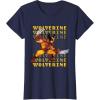 imageMarvel Cosmic Invasion Game Wolverine Retro Pixel Graphics TShirtNavy Blue