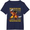imageMarvel Cosmic Invasion Game Wolverine Retro Pixel Graphics TShirtNavy Blue