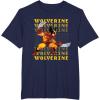 imageMarvel Cosmic Invasion Game Wolverine Retro Pixel Graphics TShirtNavy Blue