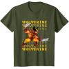 imageMarvel Cosmic Invasion Game Wolverine Retro Pixel Graphics TShirtOlive Green