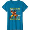 imageMarvel Cosmic Invasion Game Wolverine Retro Pixel Graphics TShirtSapphire Blue