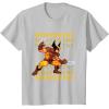 imageMarvel Cosmic Invasion Game Wolverine Retro Pixel Graphics TShirtSilver Grey