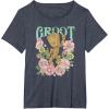 imageMarvel Guardians Of The Galaxy Groot Floral Dance Poster TShirtHeather Blue