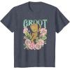 imageMarvel Guardians Of The Galaxy Groot Floral Dance Poster TShirtHeather Blue