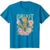 imageMarvel Guardians Of The Galaxy Groot Floral Dance Poster TShirtSapphire Blue