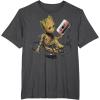 imageMarvel Guardians Of The Galaxy Vol 2 Groot Tape Portrait TShirtDark Heather Grey