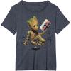 imageMarvel Guardians Of The Galaxy Vol 2 Groot Tape Portrait TShirtHeather Blue