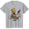 imageMarvel Guardians Of The Galaxy Vol 2 Groot Tape Portrait TShirtHeather Grey