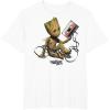imageMarvel Guardians Of The Galaxy Vol 2 Groot Tape Portrait TShirtWhite