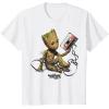 imageMarvel Guardians Of The Galaxy Vol 2 Groot Tape Portrait TShirtWhite