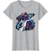 imageMarvel Silver Surfer and Galactus Retro Vintage Comic Style TShirtHeather Grey