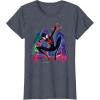 imageMarvel SpiderMan Miles Morales Graffiti City TShirtHeather Blue