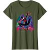 imageMarvel SpiderMan Miles Morales Graffiti City TShirtOlive Green