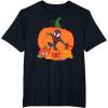 imageMarvel SpiderMan Miles Morales Halloween with Pumpkins TShirtBlack