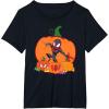 imageMarvel SpiderMan Miles Morales Halloween with Pumpkins TShirtBlack
