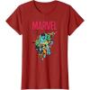 imageMarvel SpiderMan and Avengers Retro Silver Age Super Heroes TShirtCranberry Red