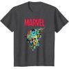 imageMarvel SpiderMan and Avengers Retro Silver Age Super Heroes TShirtDark Heather Grey