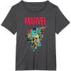 imageMarvel SpiderMan and Avengers Retro Silver Age Super Heroes TShirtDark Heather Grey