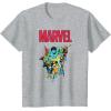 imageMarvel SpiderMan and Avengers Retro Silver Age Super Heroes TShirtHeather Grey