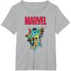 imageMarvel SpiderMan and Avengers Retro Silver Age Super Heroes TShirtHeather Grey