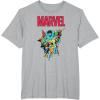 imageMarvel SpiderMan and Avengers Retro Silver Age Super Heroes TShirtHeather Grey