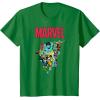 imageMarvel SpiderMan and Avengers Retro Silver Age Super Heroes TShirtKelly Green