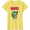 imageMarvel SpiderMan and Avengers Retro Silver Age Super Heroes TShirtLemon Yellow