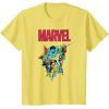 imageMarvel SpiderMan and Avengers Retro Silver Age Super Heroes TShirtLemon Yellow