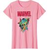 imageMarvel SpiderMan and Avengers Retro Silver Age Super Heroes TShirtPink