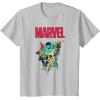 imageMarvel SpiderMan and Avengers Retro Silver Age Super Heroes TShirtSilver Grey