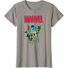 imageMarvel SpiderMan and Avengers Retro Silver Age Super Heroes TShirtSlate Grey