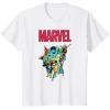imageMarvel SpiderMan and Avengers Retro Silver Age Super Heroes TShirtWhite